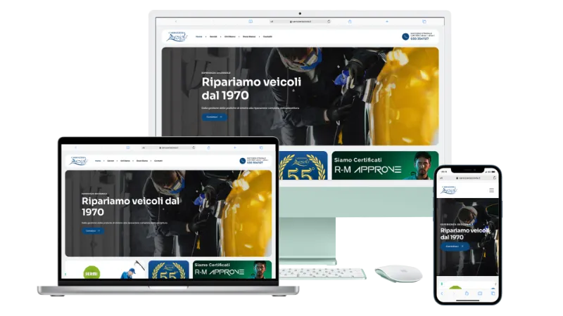 Mockup sito per carrozzerie e autofficine